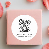 Moderne Save the Date maßgeschneiderte Hochzeitsan Runder Aufkleber