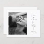 Moderne Save the Date mit Foto Budget Hochzeit (Vorne/Hinten)