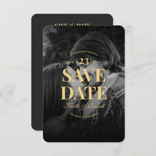 Moderne Save the Date Monogram QR Hochzeit Einladung (Vorne/Hinten)