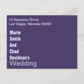 Moderne Save the Date Postkarte (Rückseite)