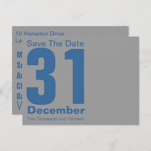 Moderne Save the Date Postkarte (Vorne/Hinten)