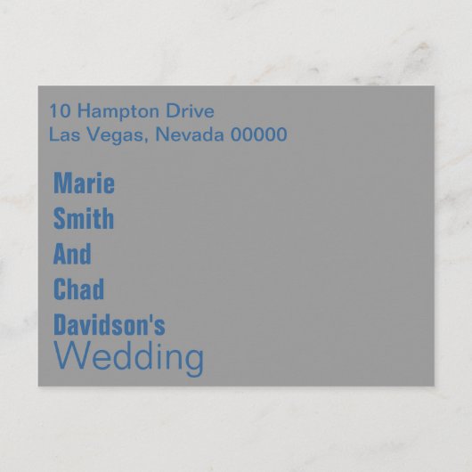 Moderne Save the Date Postkarte (Rückseite)