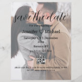 moderne Save the Date qr Foto Hochzeit Flyer (Vorne)