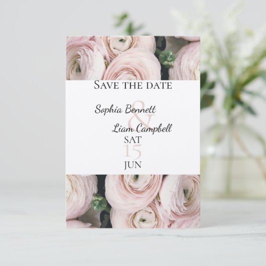 Moderne, Save the Date rosa Flat Card (Stehend Vorderseite)
