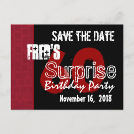 Moderne Save the Date Überraschung 60. Party W1942 Ankündigungspostkarte