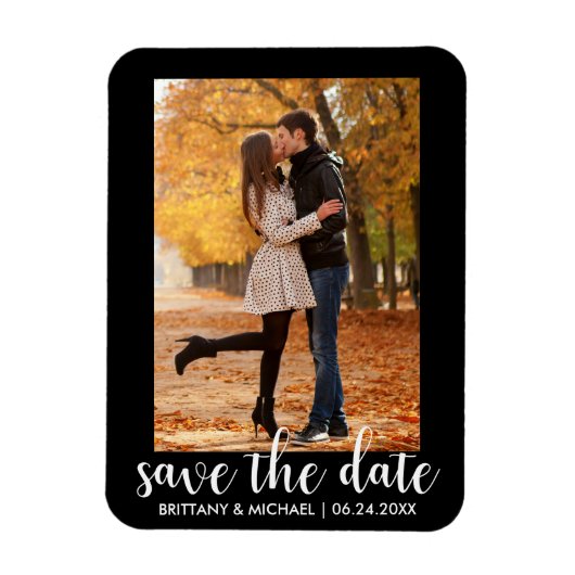 Moderne Save the Date Verlobung Couple Foto WB Magnet (Vertikal)