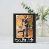 Moderne Save the Date Verlobung Couple Foto WB Postkarte (Stehend Vorderseite)