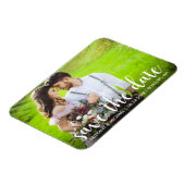 Moderne Save the Date Verlobung Couple Foto WS Magnet (Linke Seite)
