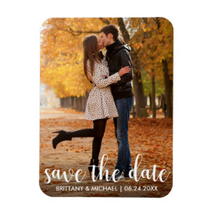Moderne Save the Date Verlobung Paar Foto WL Magnet