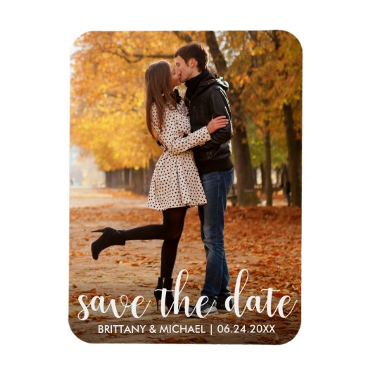 Moderne Save the Date Verlobung Paar Foto WL Magnet (Vertikal)