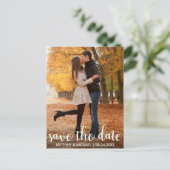 Moderne Save the Date Verlobung Paar Foto WL Postkarte (Stehend Vorderseite)