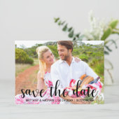 Moderne Save the Date Verlobung Paare Foto Einladung (Stehend Vorderseite)