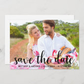 Moderne Save the Date Verlobung Paare Foto Einladung (Vorne/Hinten)