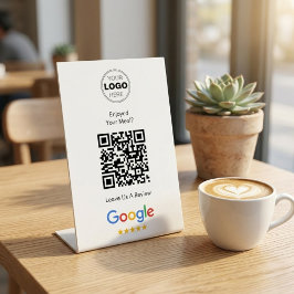 Moderne Scan-to-Review Google-QR-Code-Feedback Sockelschild
