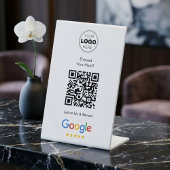 Moderne Scan-to-Review Google-QR-Code-Feedback Sockelschild