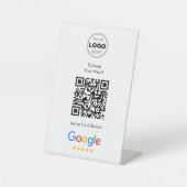 Moderne Scan-to-Review Google-QR-Code-Feedback Sockelschild (Vorderseite)