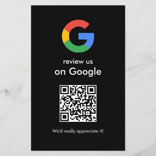 Moderne Scan-to-Review-Google-QR-Code-Geschäftsbes Flyer (Vorne)