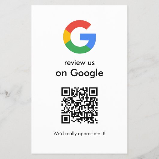 Moderne Scan-to-Review-Google-QR-Code-Geschäftsbes Flyer (Vorne)