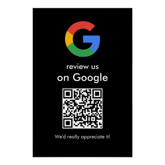 Moderne Scan-to-Review-Google-QR-Code-Geschäftsbes Poster (Vorderseite)