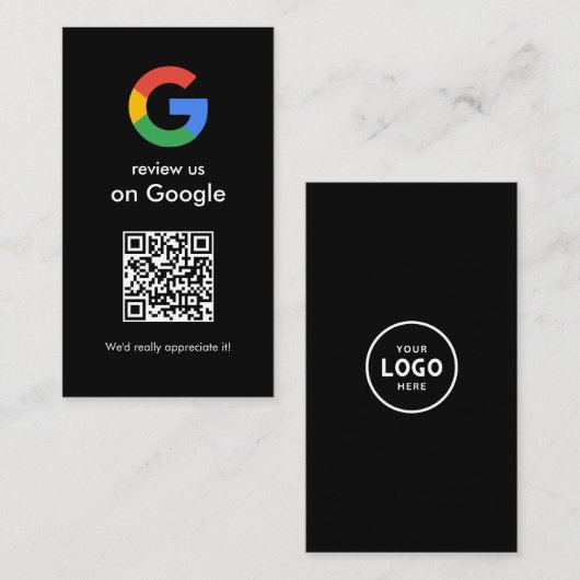 Moderne Scan-to-Review-Google-QR-Code-Geschäftsbes Visitenkarte (Vorne/Hinten)