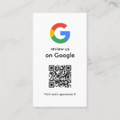 Moderne Scan-to-Review-Google-QR-Code-Geschäftsbes Visitenkarte (Vorderseite)