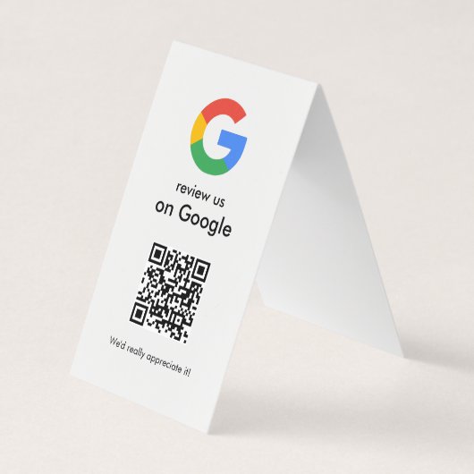 Moderne Scan-to-Review-Google-QR-Code-Geschäftsbes Visitenkarten (Vorderseite)