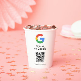 Moderne Scan-to-Review-Google-QR-Code-Geschäftssch Pappbecher