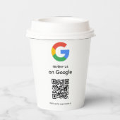Moderne Scan-to-Review-Google-QR-Code-Geschäftssch Pappbecher (Rückseite)