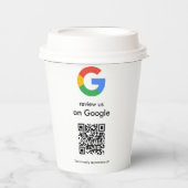 Moderne Scan-to-Review-Google-QR-Code-Geschäftssch Pappbecher (Vorderseite)
