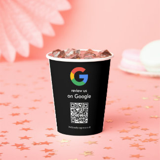 Moderne Scan-to-Review-Google-QR-Code-Geschäftssch Pappbecher