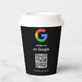 Moderne Scan-to-Review-Google-QR-Code-Geschäftssch Pappbecher (Rückseite)