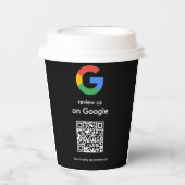 Moderne Scan-to-Review-Google-QR-Code-Geschäftssch Pappbecher (Vorderseite)