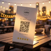 Moderne scannbare Speisenwagen-Bewertungs-QR-Code Sockelschild