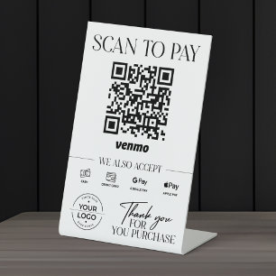 Moderne Scannen-zum-Bezahlen-Anzeige Venmo Sockelschild