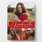 Moderne Scarlet Abschluss FotoCollage Fotoplatte (Vorderseite)