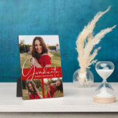 Moderne Scarlet Abschluss FotoCollage Fotoplatte (Seite)