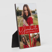 Moderne Scarlet Abschluss FotoCollage Fotoplatte (Seite)