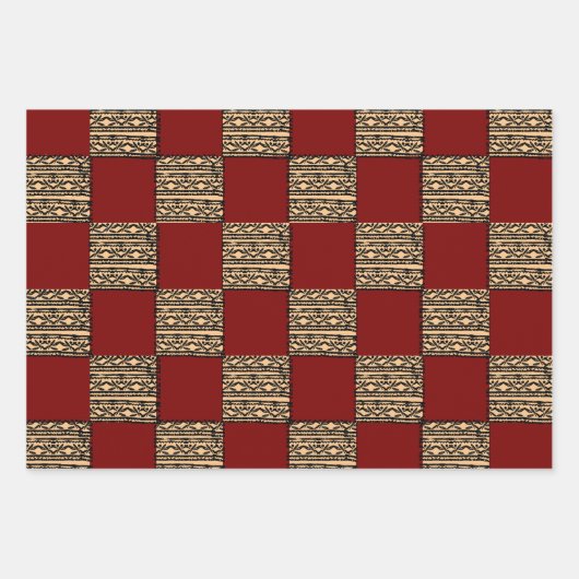 Moderne Schachbrett-Geometrie Geschenkpapier Set (Vorderseite 3)