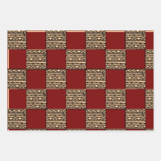 Moderne Schachbrett-Geometrie  Geschenkpapier Set (Vorderseite)