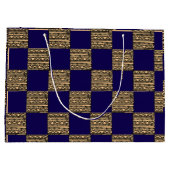 Moderne Schachbrett-Geometrie Große Geschenktüte (Rückseite)