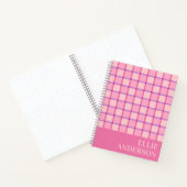 Moderne Schachbrett-Muster Rosa Lila Personalisier Notizblock (Innenseite)
