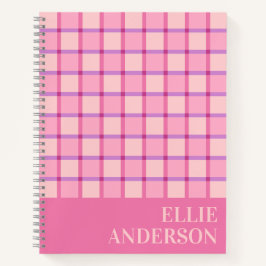 Moderne Schachbrett-Muster Rosa Lila Personalisier Notizblock