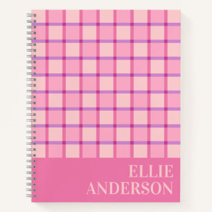 Moderne Schachbrett-Muster Rosa Lila Personalisier Notizblock