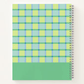 Moderne Schachbrettmuster Blau Grün Limette Person Notizblock (Rückseite)