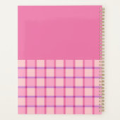 Moderne Schachbrettmuster Pink Purpur Custom Monog Planer (Rückseite)