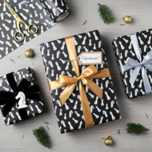 Moderne Schachfiguren Muster Geschenkpapier