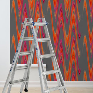 Moderne Schälfolie grau orange Zick-Zack-Muster Tapete