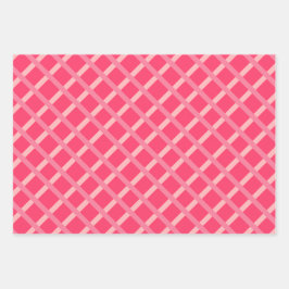 Moderne scharfe rosa geometrische Formen Geschenkpapier Set