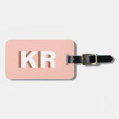 Moderne Schattenmonogramm-Farbblock braun beige Gepäckanhänger (Vorderseite horizontal)