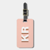Moderne Schattenmonogramm-Farbblock braun beige Gepäckanhänger (Vorderseite vertikal)